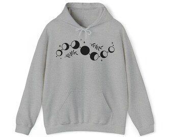 Moon Phases Hoodie front and back design