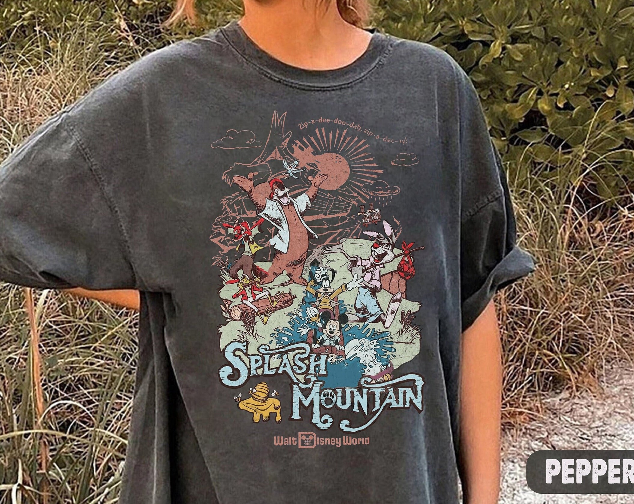 Vintage Disney Splash Mountain Comfort Colors Shirt Retro Etsy