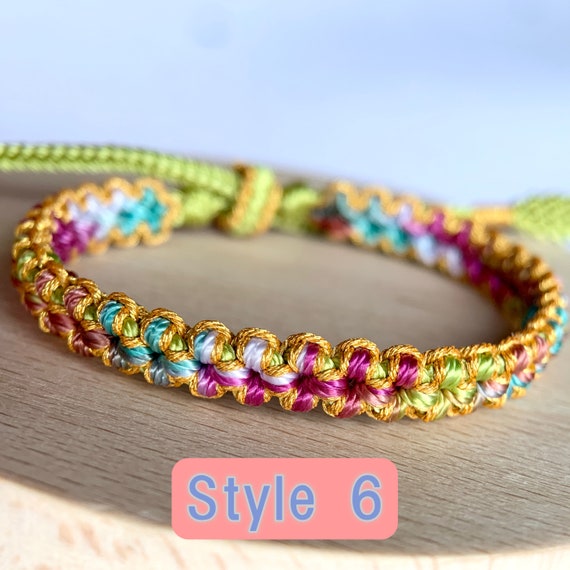 Customized Hand Woven Adjustable Peach Blossom Bracelet Hand