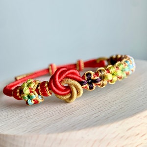 Customized Hand Woven Mandala Knot & Peach Blossom Knots Bracelet - Hand Braided Love Bracelet - Personalized Bracelet - Valentines Day Gift