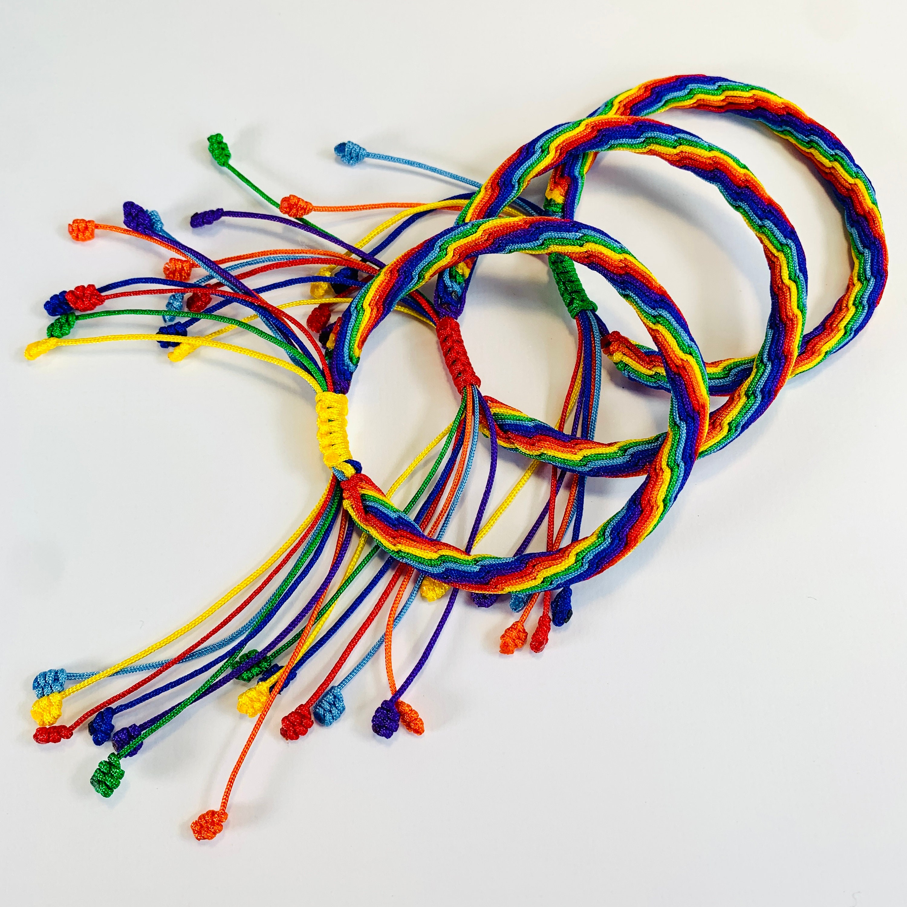 Customized Hand Woven Adjustable 7-colours Rainbow Bracelet - Hand ...