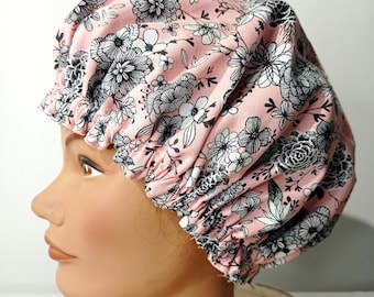 Bonnet de soin capillaire reversible/ charlotte de bain imperméable/bonnet de nuit /fete des mères/bonnet imprimé fleuri