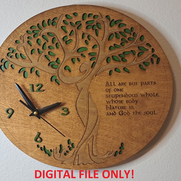 Tree Goddess Clock DIGITAL FILE - svg, Ai only