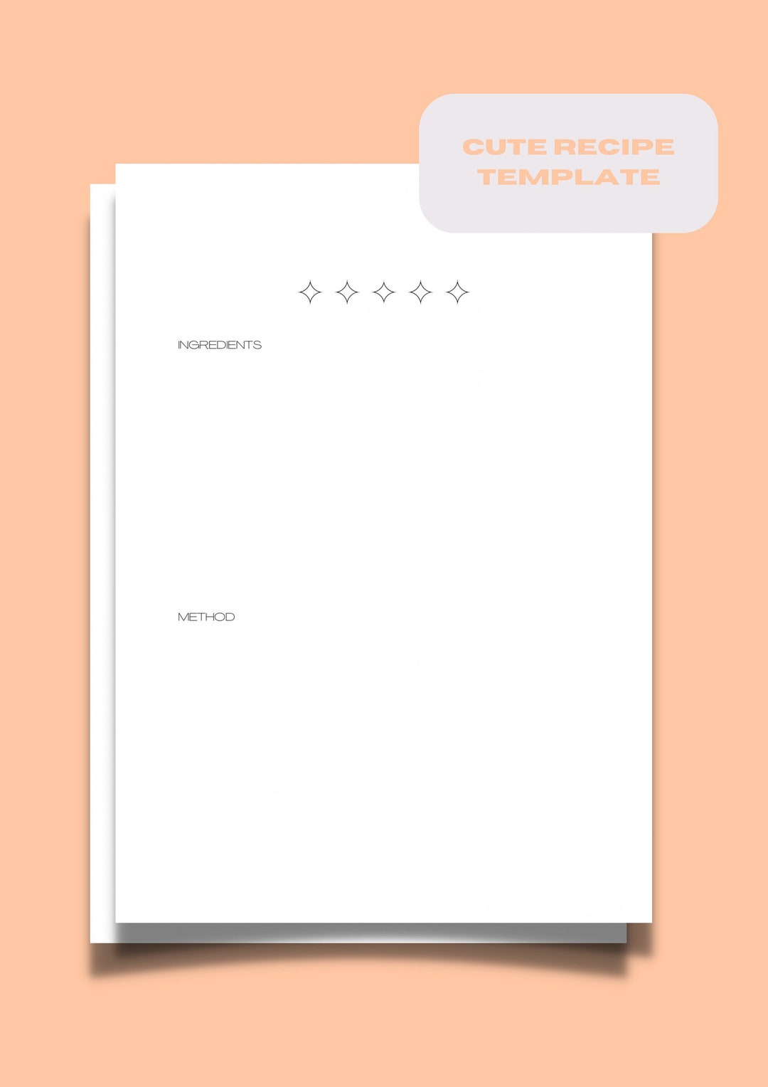 RECIPE TEMPLATE Etsy