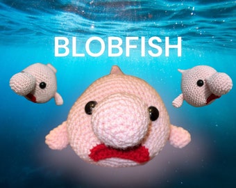 Crocheted Blobfish Stuffed Animal, Handmade Plush Toy