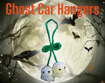 Crochet Ghost Car Hangers