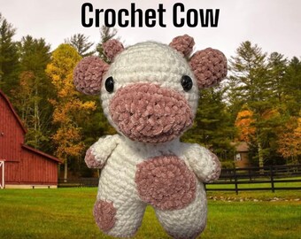 Vaca de ganchillo hecha a mano, peluche de color personalizado