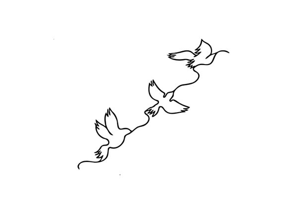 Birds Flying Tattoo Design Line Art Birds Tattoo Simple - Etsy