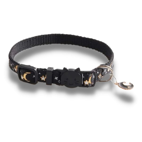 Star Moon Kitty Cat Collar, Free Shipping