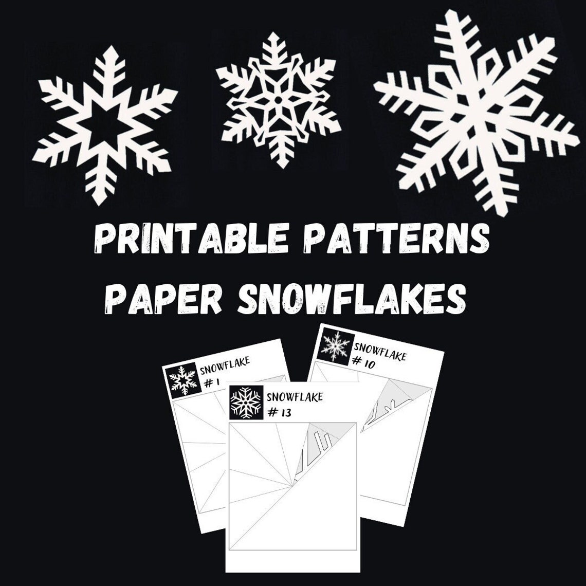 Snowflake Craft Templates Printable Cutout Patterns Simple Etsy Canada Snowflake Craft Templates Printable Cutout Patterns Simple Etsy Canada