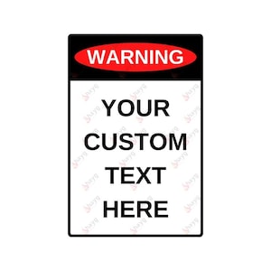 Personalizable Aluminum Warning Sign – Custom Safety Plaque for Indoor or Outdoor Use