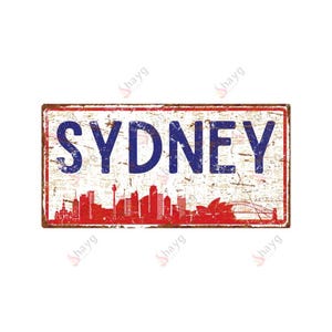 Sydney City Skyline Wall Decor Aluminum Sign – Decorative Australian Cityscape Plaque