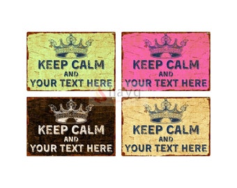 Keep Calm and Your Own Text Aluminum Wall Decor Sign, Vintage Metal Sign, Personalised Gift