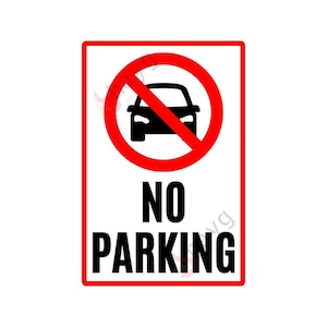 No Parking Aluminum Sign - Durable Metal Warning Plaque for Outdoor Use