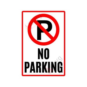No Parking Aluminum Sign - Durable Outdoor Metal Warning Plaque