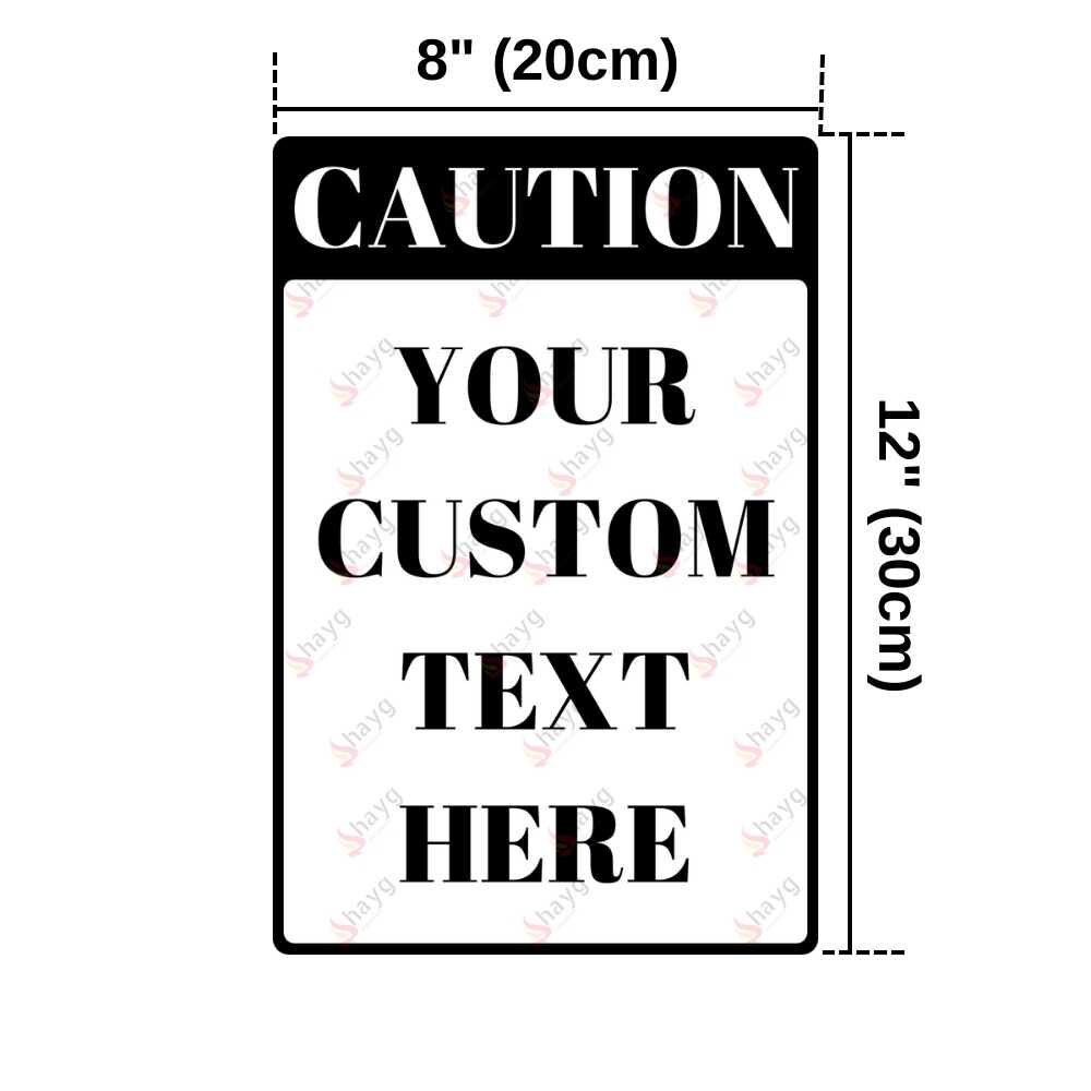 Personalized Black Aluminum Caution Sign – Custom Safety Warning Plaque ...
