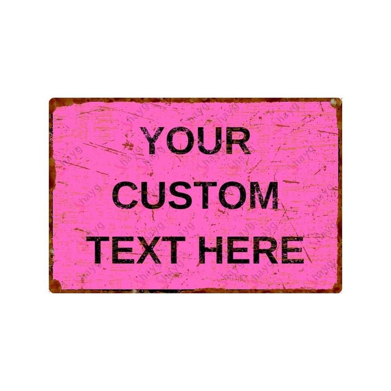 Vintage-style Personalized Pink Wall Sign – Custom Rust-look Delivery ...