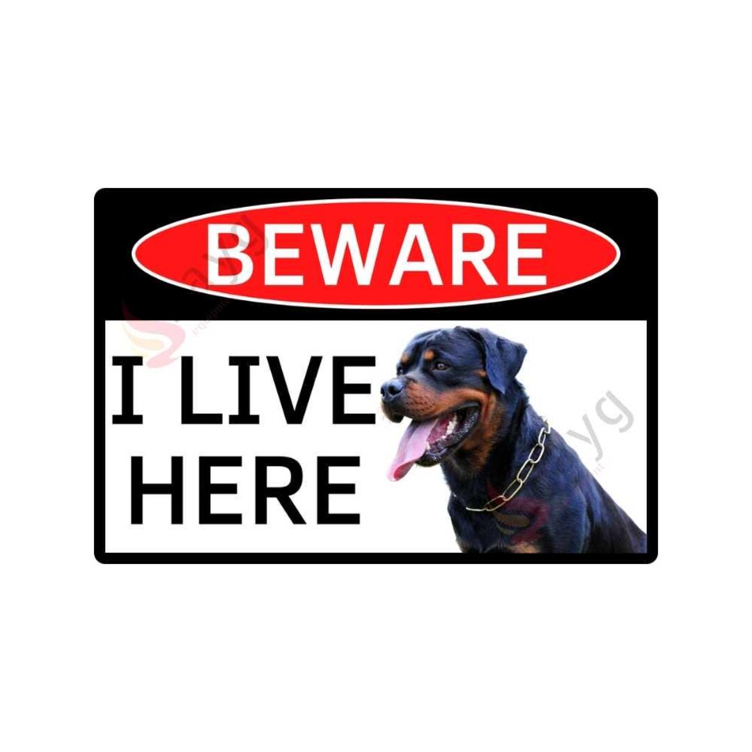Beware of Dog Rottweiler Sign: Vintage Aluminum Metal Decor - Etsy