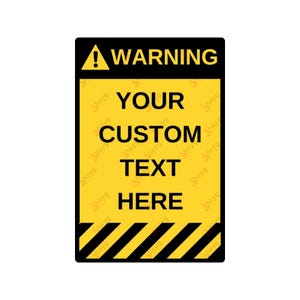 Cartello di avvertimento verticale giallo personalizzato – Targa in alluminio personalizzata per casa o ufficio