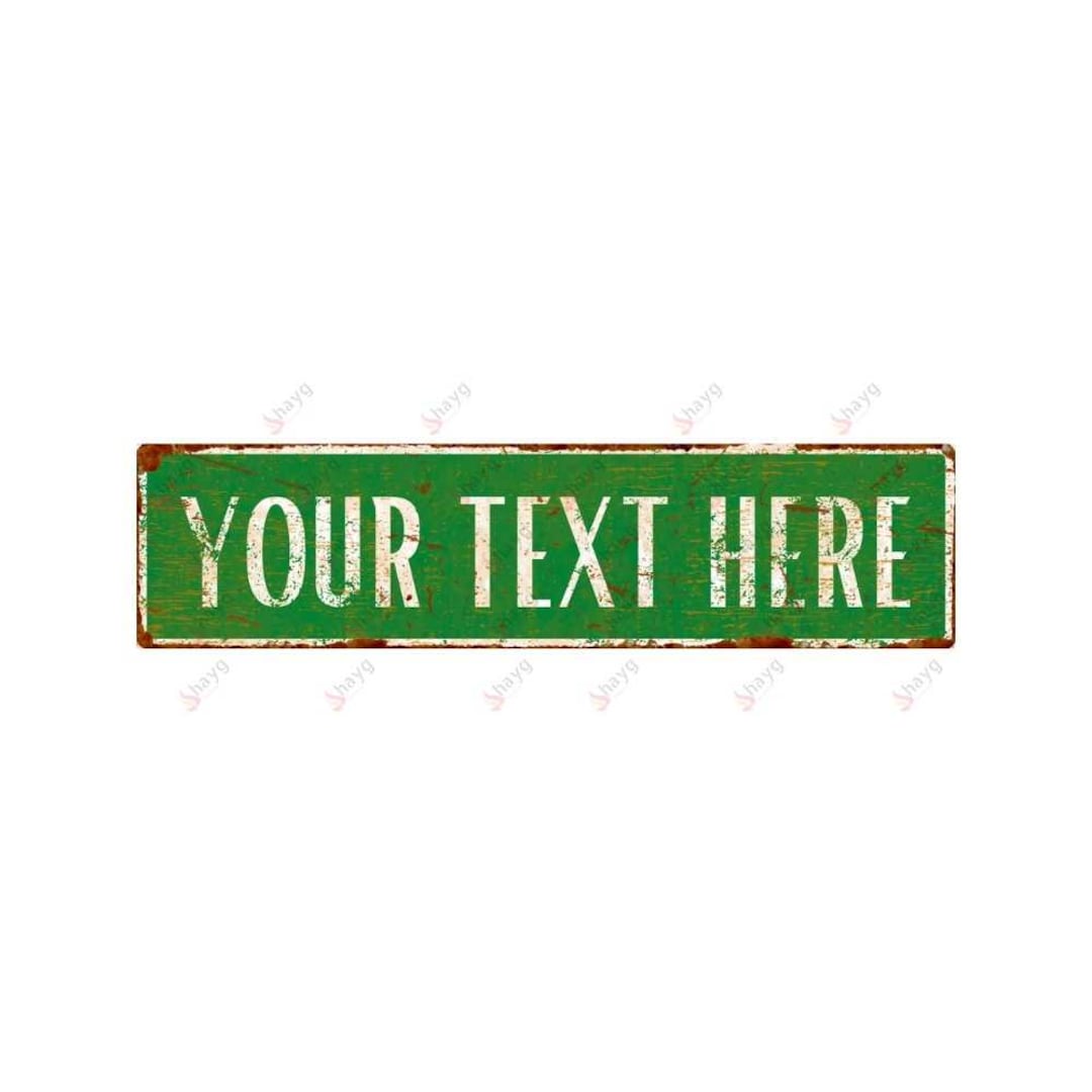 Personalized Rusty Green Metal Street Sign: Custom Wall Decor - Etsy