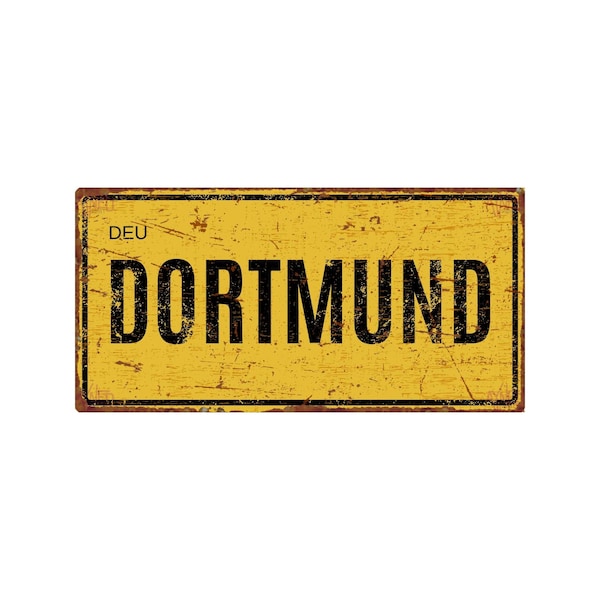 Dortmund Vintage Metal Sign, German City Wall Decor, Aluminum Plaque