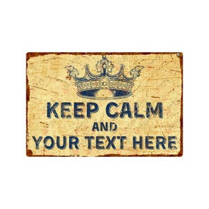 Vintage Style &quot;Keep Calm&quot; Aluminum Sign: Personalized Retro Wall Decor