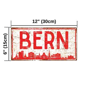 Bern Vintage Travel Sign, Rustic Swiss Souvenir Decor - Etsy