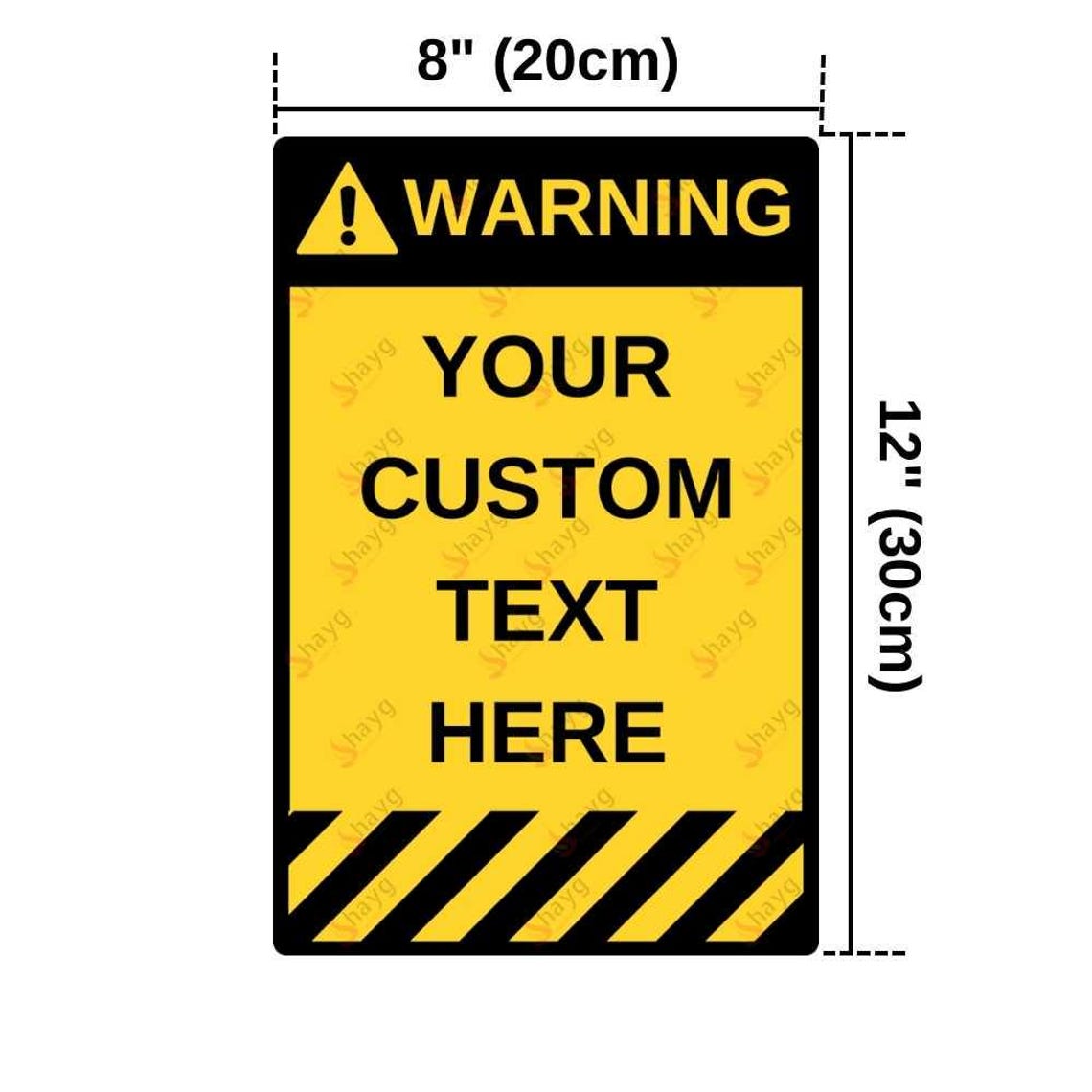 Custom Vertical Yellow Warning Sign – Personalized Aluminum Plaque for ...