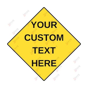 Placa de pared de aluminio personalizada con forma de diamante - Letrero decorativo personalizado - Amarillo