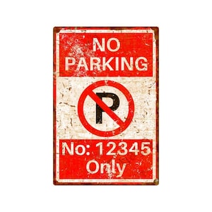 Vintage Style Customizable No Parking Aluminum Sign - Rustic Metal Warning Plaque