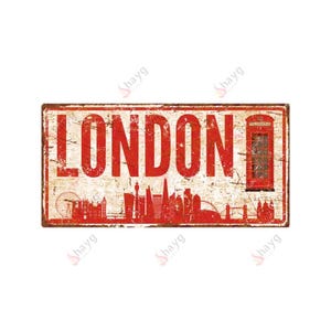 Cartello in alluminio con decorazione da parete della città di Londra - Decorazione per la stanza degli adolescenti