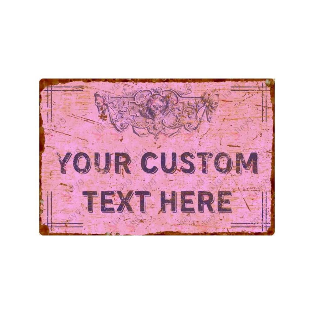 Vintage Personalized Pink Aluminum Sign – Custom Teen Room Wall Decor ...