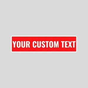 Custom Red Metal Street Sign – Personalized Decorative Plaque