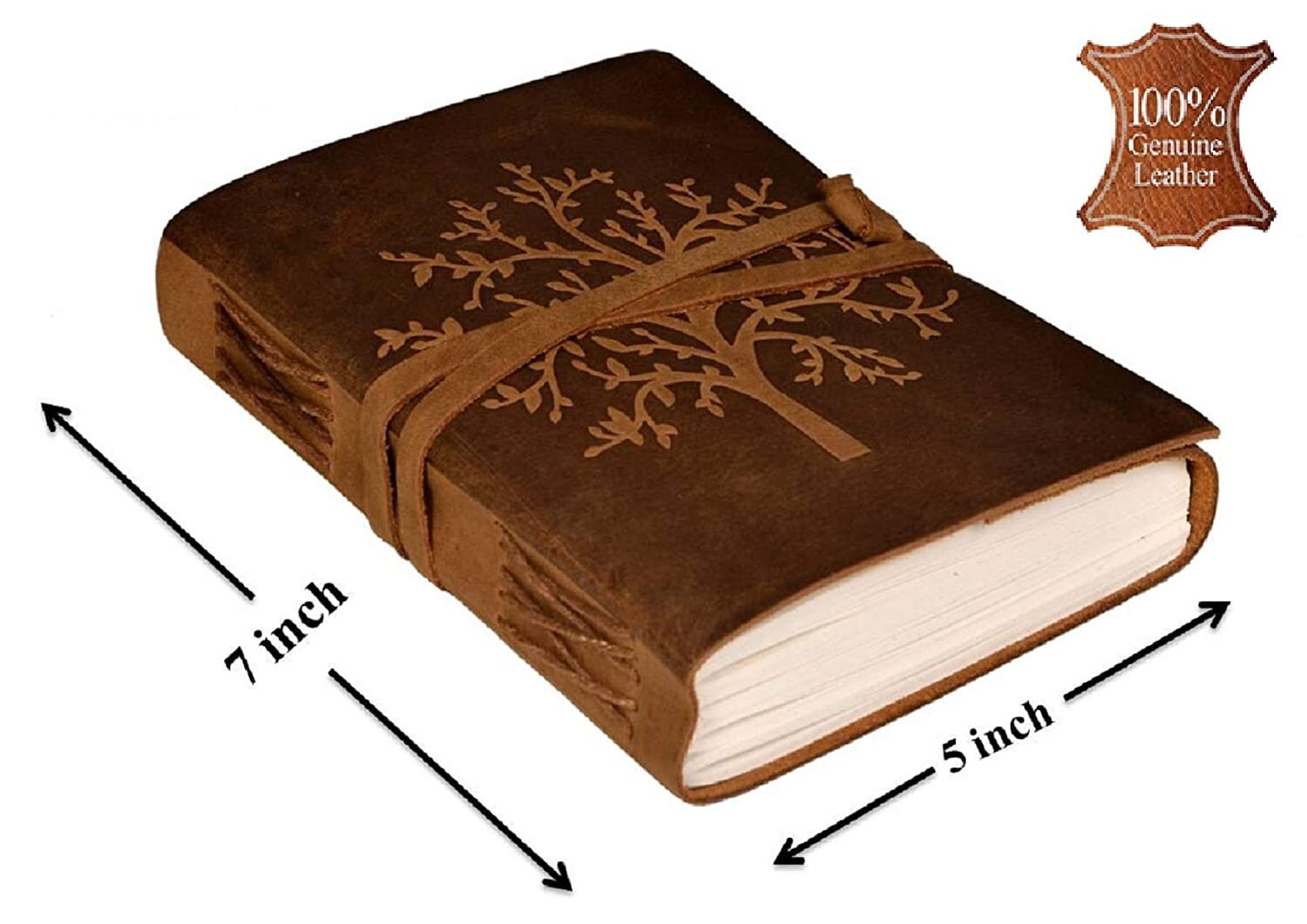 Genuine Leather Diary Handmade Tree Embossed Journal With 200 Etsy