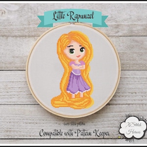 Rapunzel Cross stitch pattern Princess pattern PDF pattern Home decor Wall decor Digital cross stitch Cute Heroes Modern art