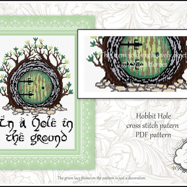 Hobbit Hole Cross stitch pattern Lord of the Rings Hobbit pattern LOTR cross stitch Hobbit Home decor Contemporary Modern pattern Fantasy