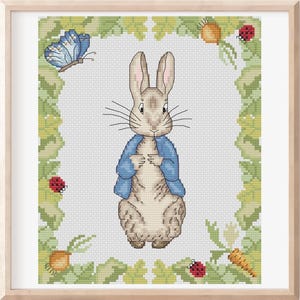 Peter Rabbit Cross Stitch Pattern, Beatrix Potter Design (PDF Pattern)