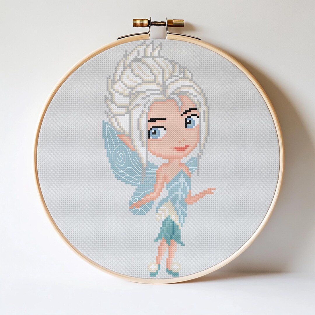 Periwinkle Fairy Cross Stitch Pattern - Modern Embroidery (PDF Pattern ...