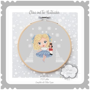 Clara in the Nutcracker Cross stitch pattern Nutcracker Christmas decoration Ballerina pattern Kids room decor Little Holiday Fairy Tale