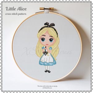 Alice Cross stitch pattern Princess cross stitch Home decor Heroes pattern Alice in Wonderland Digital art Modern cross stitch PDF pattern