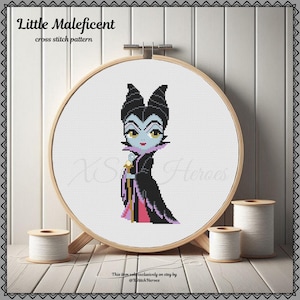 Maleficent Cross stitch pattern Evil cross stitch Home decor Wall decor Tale Heroes pattern PDF pattern Digital cross stitch Villains