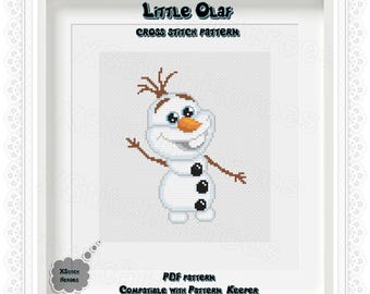 オラフの雪の天使クロスステッチパターン アナと雪の女王クロス