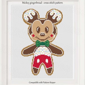 Mickey gingerbread Cross stitch pattern Christmas pattern Gingerbread Home decor Cute Mickey Christmas decor Heroes cross stitch Sugar glaze