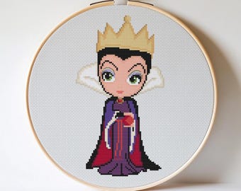 Little Evil Queen Cross Stitch Pattern (PDF Pattern)
