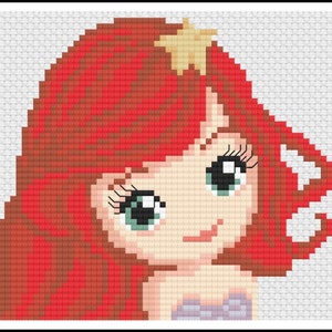 Little Mermaid Cross Stitch Pattern Little Princess Pattern Tale Heroes ...