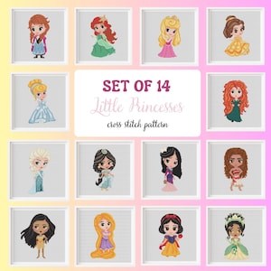 Princess Cross Stitch Pattern: Full Figures (Digital Download)