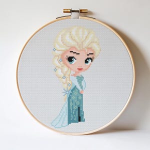 Elsa Cross stitch pattern Princess cross stitch Home decor Wall decor Kids room decor DIY Cute Heroes cross stitch Tale heroes Frozen