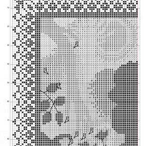K&ouml;nnte beinhalten: Schwarzwei&szlig;es Kreuzstichmuster der Silhouette von Schneewittchen. Das Muster befindet sich auf einem Raster mit Zahlen oben und an der Seite. Der Text "Snow White silhouette PK" befindet sich oben auf dem Muster. Der Text "This item sold exclusively on etsy by @XStitchHeroes" befindet sich unten auf dem Muster. Der Text "Page 5" befindet sich in der unteren rechten Ecke.