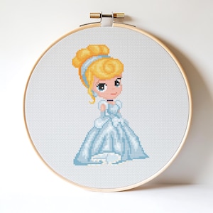 Cinderella Cross stitch pattern Princess cross stitch Home decor Wall decor Kids room decor DIY Cute Heroes cross stitch Tale heroes