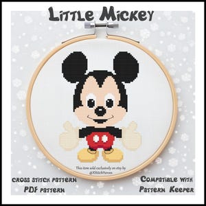 Mickey Cross stitch pattern Home decor PDF pattern Digital cross stitch Heroes Characters Personal gifts Cute Mickey Modern digital art